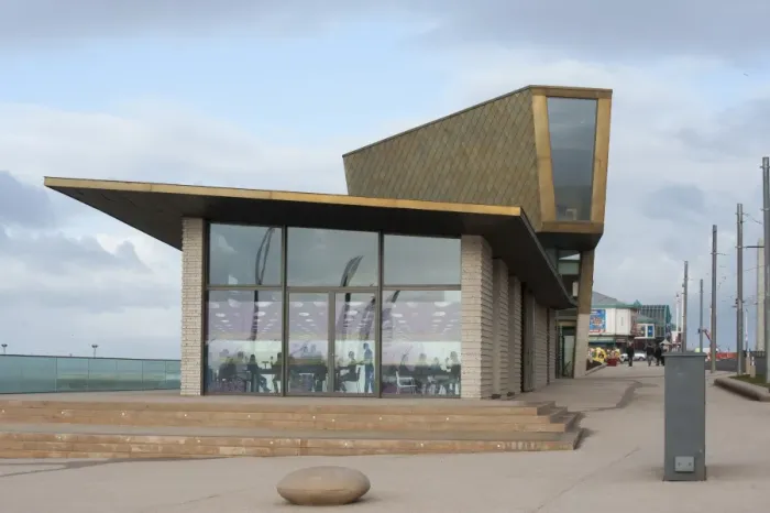 Framed Print : Venue building on new promenade development in seaside resort town, Festival House, Blackpool, Lancashire, England, january Framed Print : Venue building on new promenade development in seaside resort town, Festival House, Blackpool, Lancashire, England, january