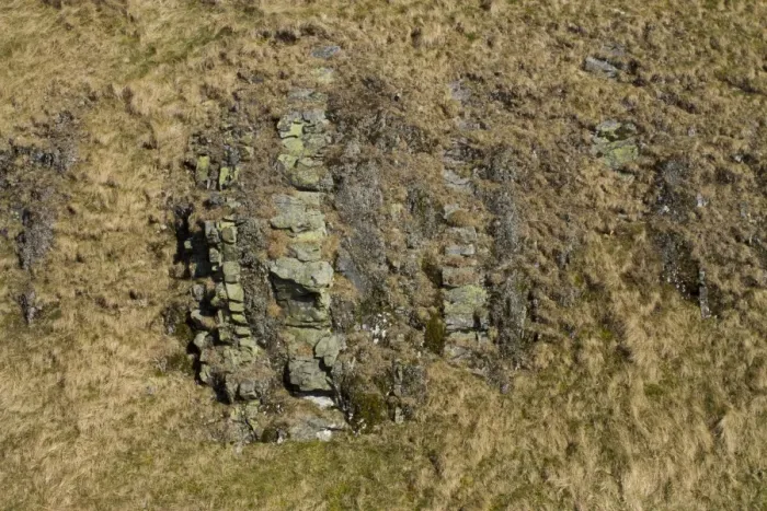 Framed Print : Vertically orientated bedding of sandstone and mudstone (Silurian age Wenlock series) exposed in castle earthwork Framed Print : Vertically orientated bedding of sandstone and mudstone (Silurian age Wenlock series) exposed in castle earthwork
