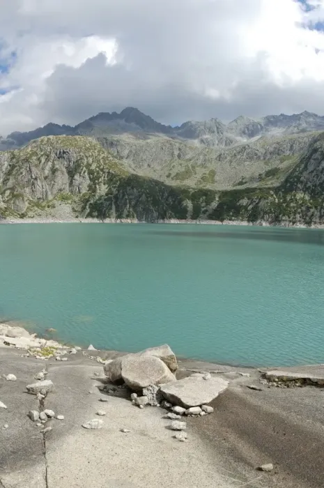 Framed Print : View of alpine glacial lake habitat, Italian Alps, Italy, july Framed Print : View of alpine glacial lake habitat, Italian Alps, Italy, july