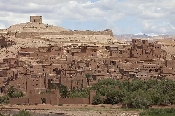 View of ancient ksar ('fortified city') with kasbahs, Ait Benhaddou, Souss-Massa-Draa, Morocco, may