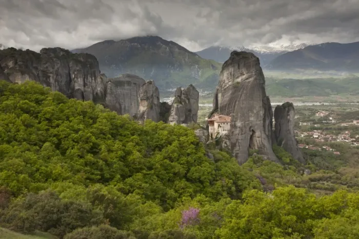 Framed Print : View of ancient monastery, on conglomerate pinnacles and cliffs, World Heritage Site, Roussanou Monastery, Meteora Framed Print : View of ancient monastery, on conglomerate pinnacles and cliffs, World Heritage Site, Roussanou Monastery, Meteora