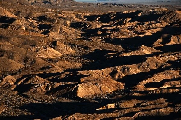 View of badlands habitat, Carrizo Badlands, Anza-Borrego Desert State Park, California, U. S. A. february