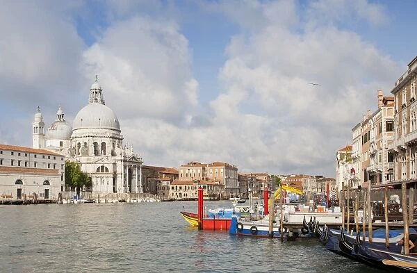 View of canal and Roman Catholic church, looking from San Marco waterfront, Santa Maria della Salute, Grand Canal