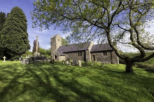 View of churchyard and parish church, Church of St. Thomas a Becket, Wolvesnewton, near Usk, Monmouthshire, Wales, May