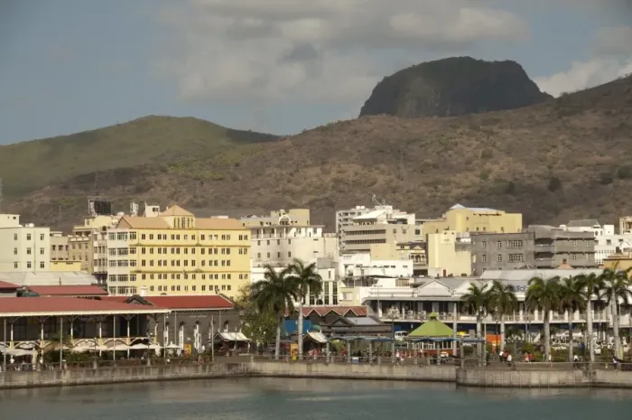 Framed Print : View of city waterfront, Port Louis, West Mauritius Framed Print : View of city waterfront, Port Louis, West Mauritius