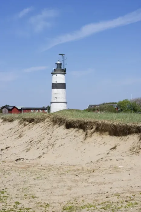 Framed Print : View of coastal sand dunes and lighthouse, Morups Tange Lighthouse, Halland County, Sweden, may Framed Print : View of coastal sand dunes and lighthouse, Morups Tange Lighthouse, Halland County, Sweden, may