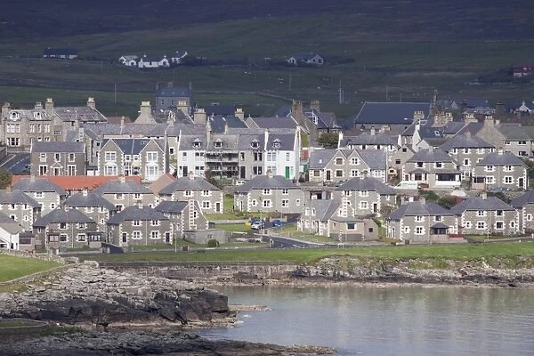 View of coastal town, Lerwick, Mainland, Shetland Islands, Scotland, May
