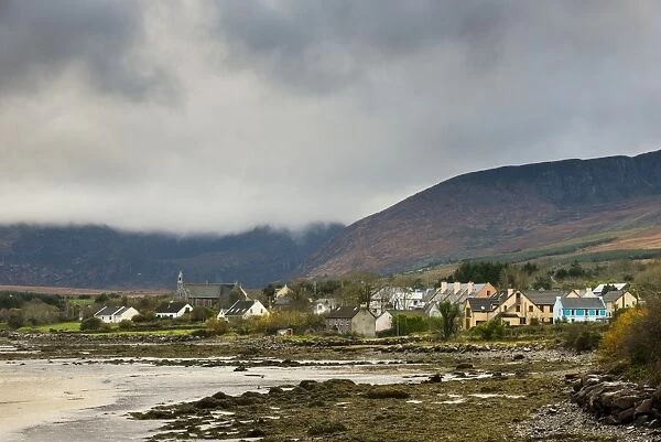 View of coastal village, Cloghane, Dingle Peninsula, County Kerry, Munster, Ireland, November