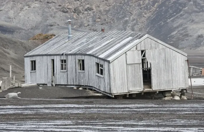 Framed Print : View of derelict building at abandoned whaling station, Port Foster, Deception Island, South Shetland Islands Framed Print : View of derelict building at abandoned whaling station, Port Foster, Deception Island, South Shetland Islands