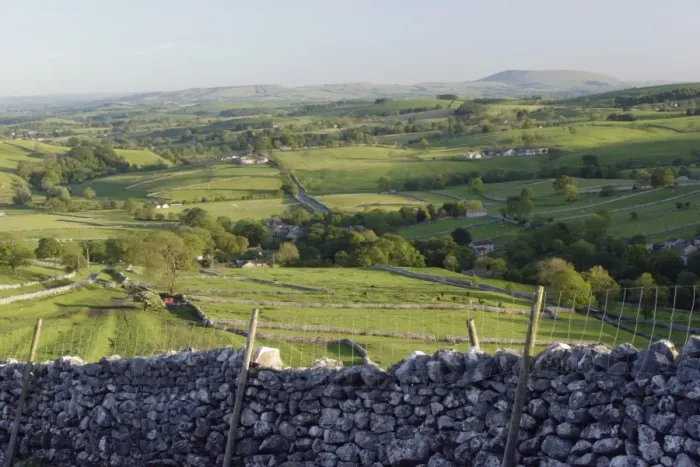 Framed Print : View of drystone walls, pasture and village, Malham, Malhamdale, Yorkshire Dales N. P. North Yorkshire, England, june Framed Print : View of drystone walls, pasture and village, Malham, Malhamdale, Yorkshire Dales N. P. North Yorkshire, England, june