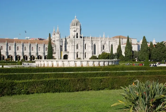 Framed Print : View of gardens outside late-Gothic Monastery, Hieronymites Monastery (Mosteiro dos Jeronimos), Belem, Lisbon Framed Print : View of gardens outside late-Gothic Monastery, Hieronymites Monastery (Mosteiro dos Jeronimos), Belem, Lisbon