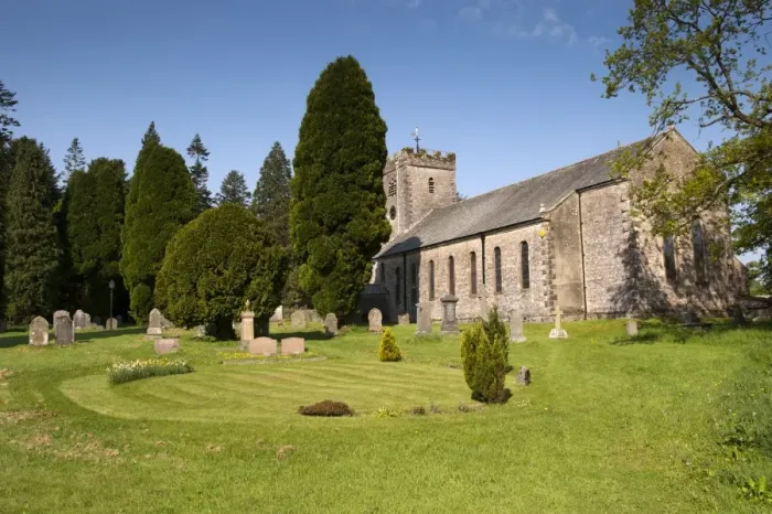 Framed Print : View of headstones and yew trees in churchyard of parish church, St. Oswalds Church, Ravenstonedale, Westmorland Framed Print : View of headstones and yew trees in churchyard of parish church, St. Oswalds Church, Ravenstonedale, Westmorland