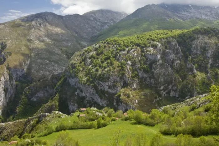 Framed Print : View of high pastures and barns (invernales), near Tresviso, Picos de Europa, Cantabrian Mountains, Spain, May Framed Print : View of high pastures and barns (invernales), near Tresviso, Picos de Europa, Cantabrian Mountains, Spain, May