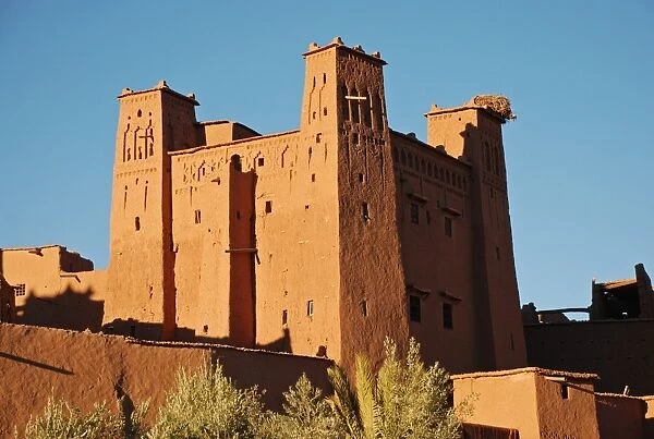 View of kasbah and traditional adobe buildings in ancient ksar ( fortified city ), Ait Benhaddou, Souss-Massa-Draa