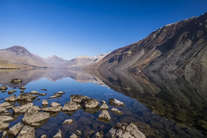 Framed Print : View of lake in over-deepened glacial valley, deepest lake in England at 79 metres (258 feet), Wastwater Framed Print : View of lake in over-deepened glacial valley, deepest lake in England at 79 metres (258 feet), Wastwater