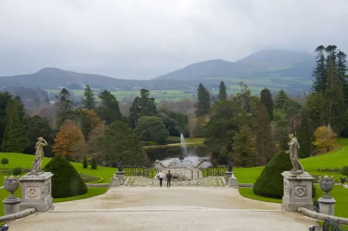 Framed Print : View of landscaped gardens of country estate, Powerscourt House, Enniskerry, County Wicklow, Ireland, november Framed Print : View of landscaped gardens of country estate, Powerscourt House, Enniskerry, County Wicklow, Ireland, november