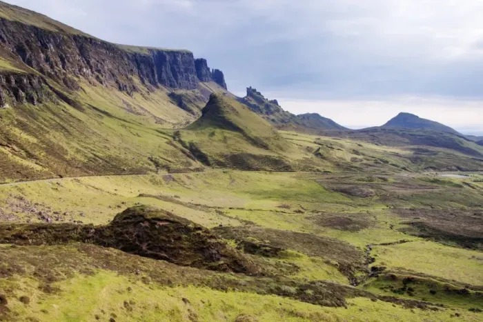 Framed Print : View of moorland and landslip on escarpment, The Quiraing, Meall na Suiramach, Trotternish Peninsula Ridge Framed Print : View of moorland and landslip on escarpment, The Quiraing, Meall na Suiramach, Trotternish Peninsula Ridge
