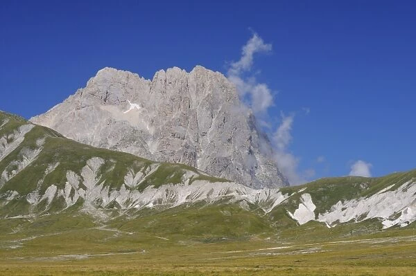 View of mountain peak, Corno Grande, Gran Sasso, Gran Sasso N. P. Apennines, Abruzzo, Italy, august