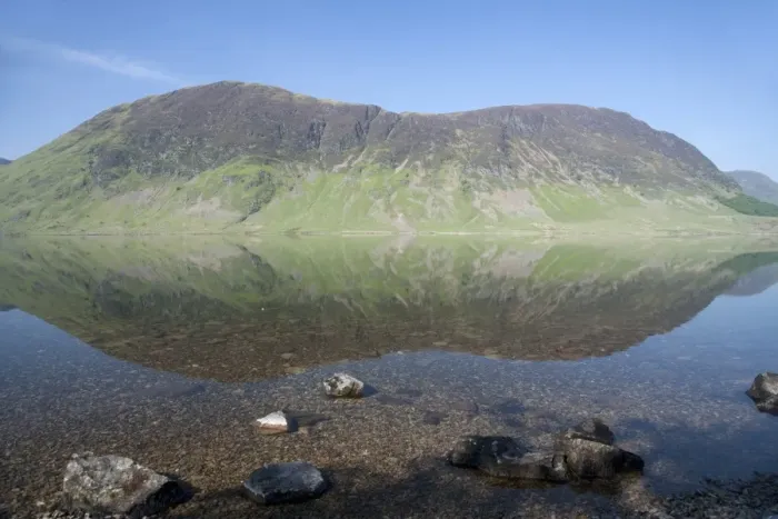 Framed Print : View of mountains reflected in lake, Mellbreak, Crummock Water, Lake District N. P. Cumbria, England, June Framed Print : View of mountains reflected in lake, Mellbreak, Crummock Water, Lake District N. P. Cumbria, England, June