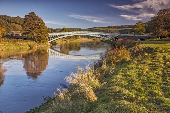 Framed Print : View of river and bridge at dawn, Bigsweir Bridge, Bigsweir, River Wye, Wye Valley, Monmouthshire, Wales, October Framed Print : View of river and bridge at dawn, Bigsweir Bridge, Bigsweir, River Wye, Wye Valley, Monmouthshire, Wales, October