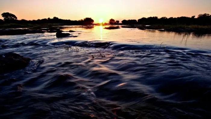 Framed Print : View of river at sunset, Chobe River, Chobe N. P. Botswana, July Framed Print : View of river at sunset, Chobe River, Chobe N. P. Botswana, July