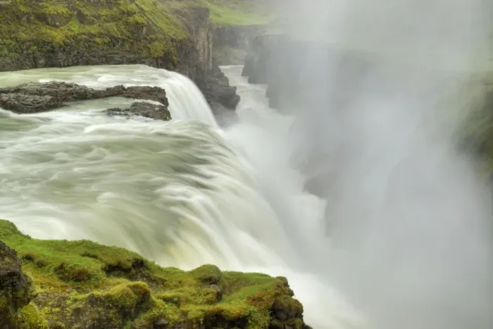 Framed Print : View of river and waterfall flowing into canyon, Gullfoss Waterfall, Hvita River, Iceland, June Framed Print : View of river and waterfall flowing into canyon, Gullfoss Waterfall, Hvita River, Iceland, June