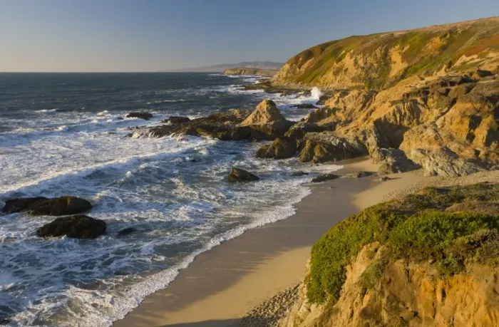 Framed Print : View of sea, beach and cliffs, Pacific Ocean, Bodega Bay, Northern California, U. S. A. november Framed Print : View of sea, beach and cliffs, Pacific Ocean, Bodega Bay, Northern California, U. S. A. november