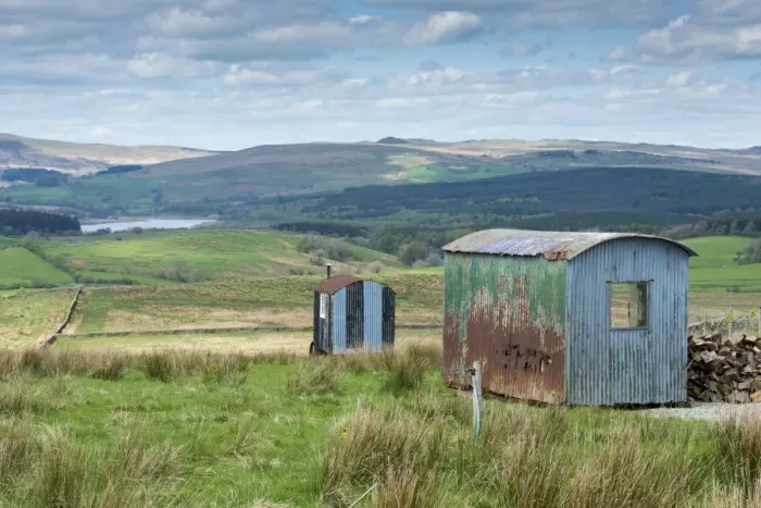 Framed Print : View of shepherd huts on fell landscape, near Slaidburn, Forest of Bowland, Lancashire, England, May Framed Print : View of shepherd huts on fell landscape, near Slaidburn, Forest of Bowland, Lancashire, England, May