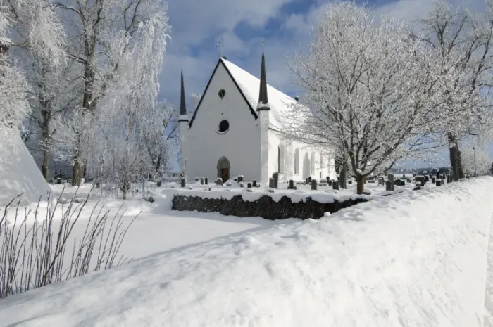 Framed Print : View of snow covered church and graveyard, Tierp, Uppsala County, Uppland, Sweden, february Framed Print : View of snow covered church and graveyard, Tierp, Uppsala County, Uppland, Sweden, february