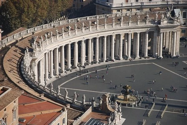 View of St. Peters Square, looking from St. Peters Basilica, Vatican City State, november