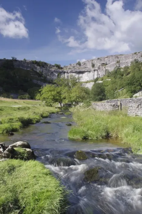 Framed Print : View of stream and limestone cliff, Malham Cove, Malhamdale, Yorkshire Dales N. P. North Yorkshire, England, august Framed Print : View of stream and limestone cliff, Malham Cove, Malhamdale, Yorkshire Dales N. P. North Yorkshire, England, august