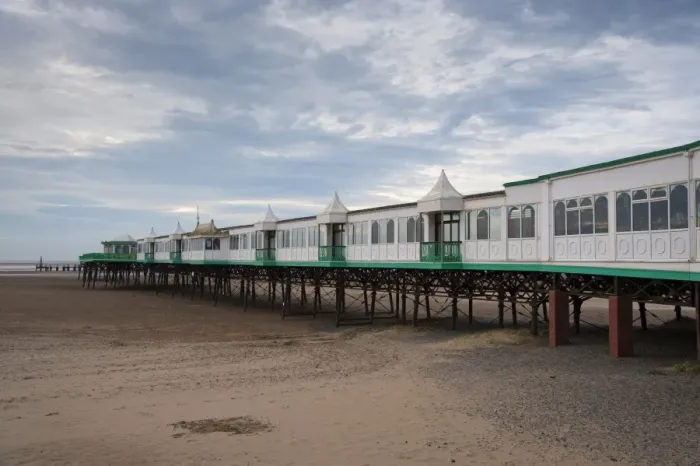 Framed Print : View of Victorian pier at seaside resort, built in 1885, St. Annes Pier, Lytham St Framed Print : View of Victorian pier at seaside resort, built in 1885, St. Annes Pier, Lytham St