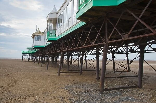 View of Victorian pier at seaside resort, built in 1885, St. Annes Pier, Lytham St