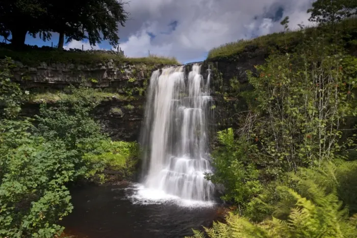 Framed Print : View of waterfall, Hell Gill Force, River Eden, Mallerstang, Cumbria, England, August Framed Print : View of waterfall, Hell Gill Force, River Eden, Mallerstang, Cumbria, England, August
