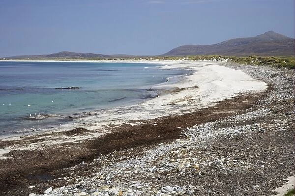 View of white sand beach, South Uist, Outer Hebrides, Scotland