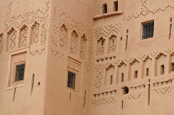 Walls of ancient kasbah building, Taourirt, Ouarzazate, Morocco, january