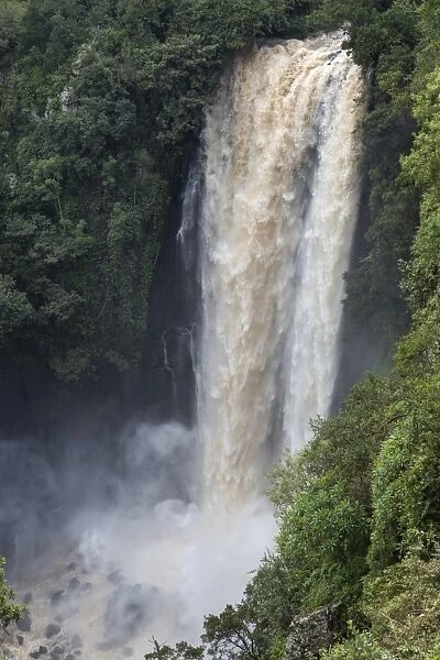 Waterfall in full spate, Thompsons Falls, Ewaso Ng iro River, Kenya, August
