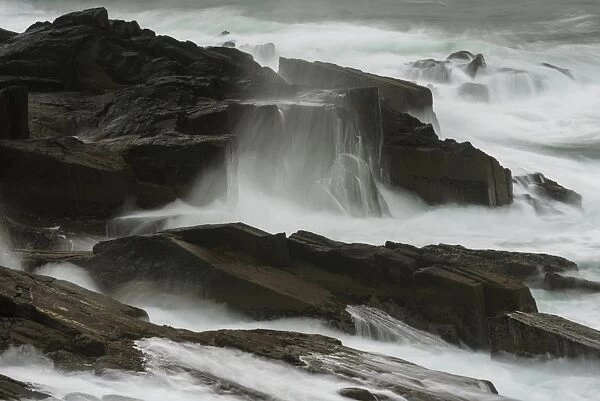 Waves on rocks, Dingle Peninsula, County Kerry, Munster, Ireland, November