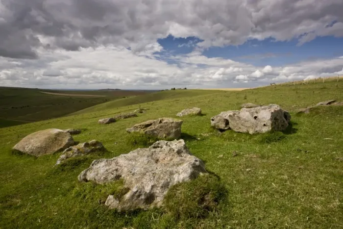 Framed Print : Weathered sandstone rocks on steep south-facing chalk downland, Sarsen Stones, Pewsey Downs National Nature Reserve, Wiltshire, England, august Framed Print : Weathered sandstone rocks on steep south-facing chalk downland, Sarsen Stones, Pewsey Downs National Nature Reserve, Wiltshire, England, august