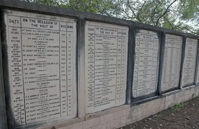 Framed Print : Wildfowl shooting records on plaques, Keoladeo Ghana N. P. (Bharatpur), Rajasthan, India, February Framed Print : Wildfowl shooting records on plaques, Keoladeo Ghana N. P. (Bharatpur), Rajasthan, India, February