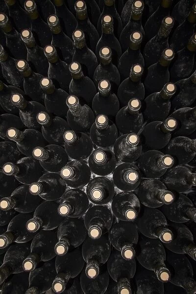 Wine bottles showing the cork