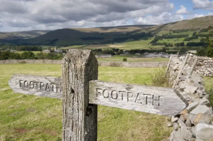 Framed Print : Wooden Footpath sign post on public footpath, near Hawes, Wensleydale, Yorkshire Dales N. P Framed Print : Wooden Footpath sign post on public footpath, near Hawes, Wensleydale, Yorkshire Dales N. P