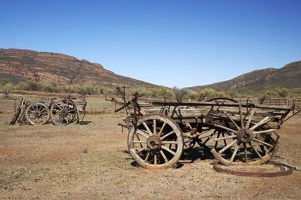 Australia. Old Wagons, Old Wilpena Station, Flinders Ranges National Park