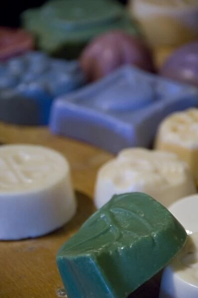 Canada, New Brunswick, Ste-Anne-de-Kent. Economusee Olivier Soapery. Traditional soap maker