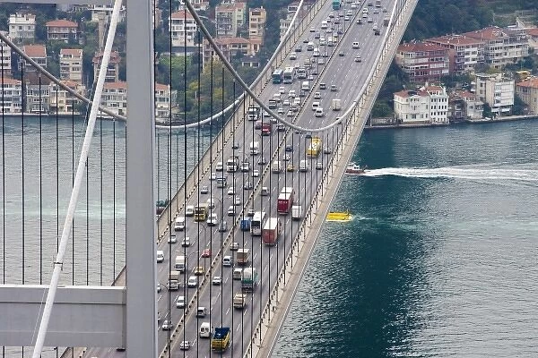 Fatih Sultan Mehmet Bridge over the Bosphorus, aerial, Istanbul - 2010 European Capital