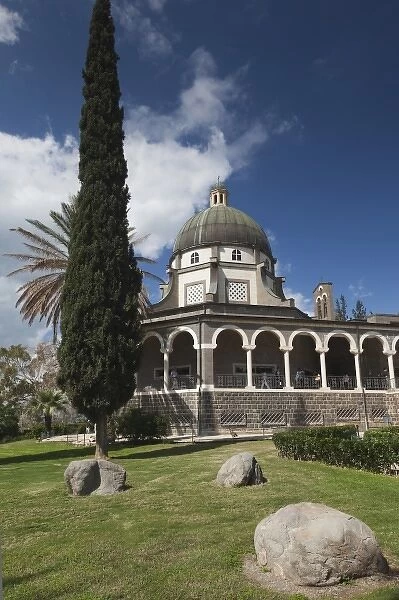 Israel, The Galilee, Tabgha, Mount of the Beatitudes, Church of the Beatitudes, exterior