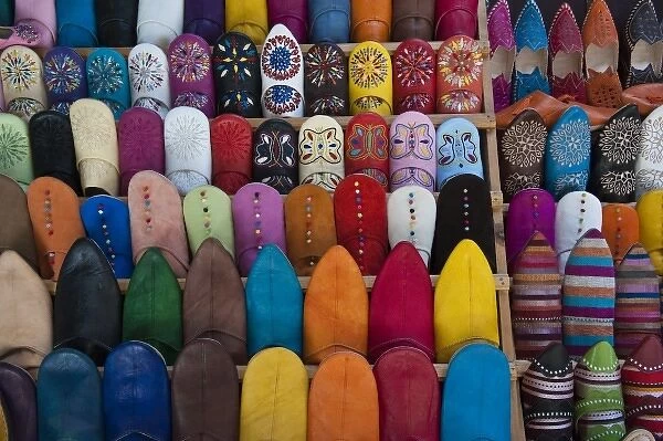 Leather slippers Medina Fes, Middle Atlas, Morocco