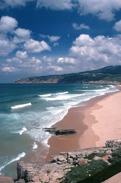 Portugal, Estoril. Praia de Guincho, a popular surfing beach along the Estoril coast