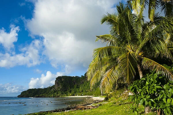 Pretty bay and turquoise water in Tau Island, Manuas, American Samoa, South Pacific