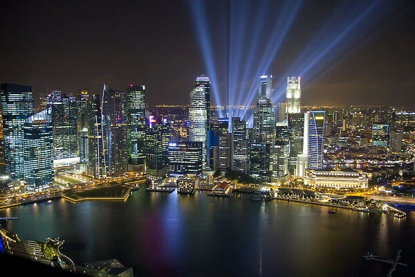 Singapore. City at night. Credit as: Jim Zuckerman  /  Jaynes Gallery  /  DanitaDelimont